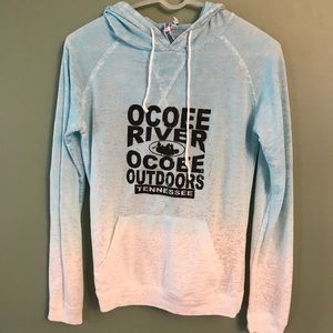 Basix of America ombré white and blue hoodie